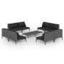 Gartensofas 9-teilig und Kissen dunkelgraues synthetisches Rattan von vidaXL, Gartensets - Ref: Foro24-3099806, Preis: 654,01...