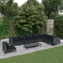 Gartensofas 9-teilig und Kissen dunkelgraues synthetisches Rattan von vidaXL, Gartensets - Ref: Foro24-3099859, Preis: 743,63...