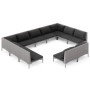 Gartensofas 11 Stück und Kissen dunkelgraues synthetisches Rattan von vidaXL, Gartensets - Ref: Foro24-3099936, Preis: 957,05...