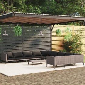 Gartensofas 12 Stück dunkelgraue synthetische Rattankissen von vidaXL, Gartensets - Ref: Foro24-3099917, Preis: 910,99 €, Rab...