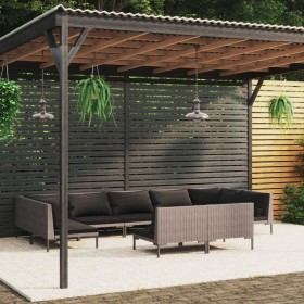 Gartensofas 9-teilig und Kissen dunkelgraues synthetisches Rattan von vidaXL, Gartensets - Ref: Foro24-3099934, Preis: 779,99...