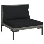 Garden sofas 9 pieces and cushions dark gray synthetic rattan by vidaXL, Garden sets - Ref: Foro24-3099934, Price: 973,94 €, ...