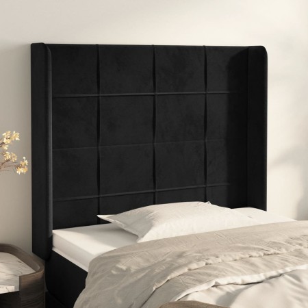 Cabecero con orejas de terciopelo negro 103x16x118/128 cm de vidaXL, Cabeceros y pies de cama - Ref: Foro24-3119624, Precio: ...