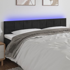 Kopfteil aus schwarzem Samt mit LED 200x5x78/88 cm von vidaXL, Kopf- und Fußteile - Ref: Foro24-3121680, Preis: 73,66 €, Raba...