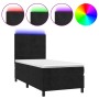 Boxspringbett mit Matratze und LED-Samt in Schwarz, 100 x 200 cm von vidaXL, Betten und Lattenroste - Ref: Foro24-3136109, Pr...