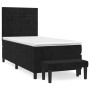 Cama box spring con colchón terciopelo negro 100x200 cm de vidaXL, Camas y somieres - Ref: Foro24-3137829, Precio: 391,40 €, ...