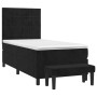 Cama box spring con colchón terciopelo negro 100x200 cm de vidaXL, Camas y somieres - Ref: Foro24-3137829, Precio: 391,40 €, ...