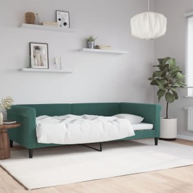 Dark green velvet sofa bed 100x200 cm by vidaXL, Beds and slatted bases - Ref: Foro24-354253, Price: 222,99 €, Discount: %