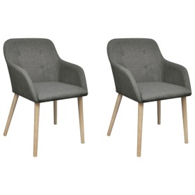 Dining chairs 2 pcs light gray fabric and solid oak wood by vidaXL, dining chairs - Ref: Foro24-241156, Price: 223,99 €, Disc...