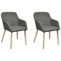 Dining chairs 2 pcs light gray fabric and solid oak wood by vidaXL, dining chairs - Ref: Foro24-241156, Price: 224,12 €, Disc...