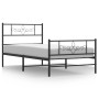 Bed frame with headboard and black metal footboard 107x203cm by vidaXL, Beds and slatted bases - Ref: Foro24-355281, Price: 8...