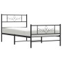 Bed frame with headboard and black metal footboard 107x203cm by vidaXL, Beds and slatted bases - Ref: Foro24-355281, Price: 8...