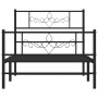 Bed frame with headboard and black metal footboard 107x203cm by vidaXL, Beds and slatted bases - Ref: Foro24-355281, Price: 8...