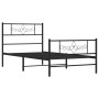 Bed frame with headboard and black metal footboard 107x203cm by vidaXL, Beds and slatted bases - Ref: Foro24-355281, Price: 8...