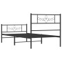 Bed frame with headboard and black metal footboard 107x203cm by vidaXL, Beds and slatted bases - Ref: Foro24-355281, Price: 8...