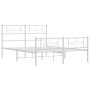 Metal bed frame with headboard and white footboard 120x190 cm by vidaXL, Beds and slatted bases - Ref: Foro24-355331, Price: ...