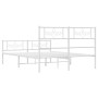 Metal bed frame with headboard and white footboard 120x190 cm by vidaXL, Beds and slatted bases - Ref: Foro24-355331, Price: ...