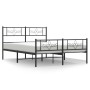 Black metal headboard and footboard bed frame 160x200 cm by vidaXL, Beds and slatted bases - Ref: Foro24-355288, Price: 111,3...