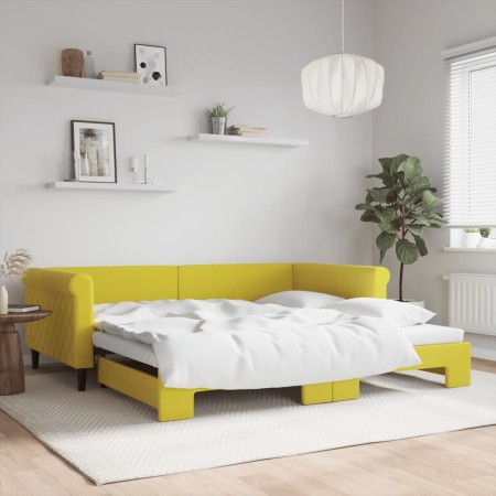 Sofá cama nido terciopelo amarillo 100x200 cm de vidaXL, Camas y somieres - Ref: Foro24-3197783, Precio: 316,99 €, Descuento: %