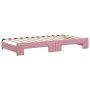 Pink velvet trundle sofa bed 100x200 cm by vidaXL, Beds and slatted bases - Ref: Foro24-3197781, Price: 310,50 €, Discount: %