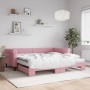 Trundle sofa bed with pink velvet mattress 100x200 cm by vidaXL, Beds and slatted bases - Ref: Foro24-3197805, Price: 566,34 ...