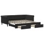 Sofá cama nido con cajones terciopelo negro 100x200 cm de vidaXL, Camas y somieres - Ref: Foro24-3197830, Precio: 328,91 €, D...