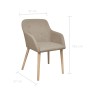 Sillas de comedor 2 uds tela beige y madera maciza de roble de vidaXL, Sillas de comedor - Ref: Foro24-241155, Precio: 223,99...