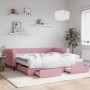 Sofá cama nido con cajones terciopelo rosa 100x200 cm de vidaXL, Camas y somieres - Ref: Foro24-3197853, Precio: 634,72 €, De...