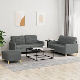 Sofa set with cushions 3 pieces dark gray fabric by vidaXL, Sofas - Ref: Foro24-3201283, Price: 499,99 €, Discount: %