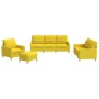 Sofa set with cushions 4 pieces light yellow fabric by vidaXL, Sofas - Ref: Foro24-3201255, Price: 652,18 €, Discount: %