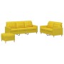 Sofa set with cushions 3 pieces light yellow fabric by vidaXL, Sofas - Ref: Foro24-3201319, Price: 526,02 €, Discount: %