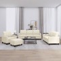 Cream synthetic leather 4-piece sofa set with cushions by vidaXL, Sofas - Ref: Foro24-3201344, Price: 663,35 €, Discount: %