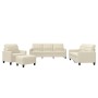 Cream synthetic leather 4-piece sofa set with cushions by vidaXL, Sofas - Ref: Foro24-3201344, Price: 663,35 €, Discount: %