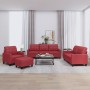 Sofa set with cushions 4 pieces red synthetic leather by vidaXL, Sofas - Ref: Foro24-3201346, Price: 756,61 €, Discount: %