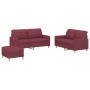 Sofagarnitur mit Kissen 3-teilig aus rotem Stoff von vidaXL, Sofas - Ref: Foro24-3201288, Preis: 504,32 €, Rabatt: %