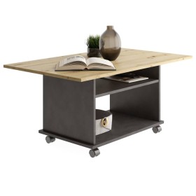 FMD Coffee table with handmade oak and black wheels by FMD, Coffee table - Ref: Foro24-436999, Price: 110,99 €, Discount: %