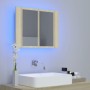 LED-Badezimmerspiegelschrank aus Sonoma-Eiche-Acryl, 60 x 12 x 45 cm von vidaXL, Badezimmerwaschtische - Ref: Foro24-804959, ...