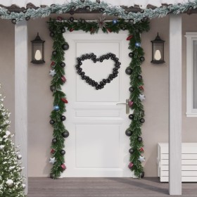 Black polystyrene Christmas ball wreath 175 cm by vidaXL, Festive decorations - Ref: Foro24-356138, Price: 26,99 €, Discount: %