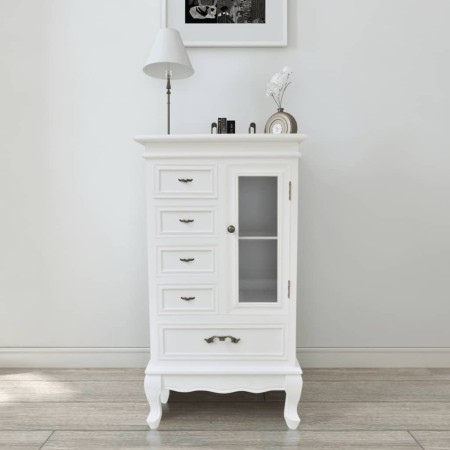 Mueble de 5 cajones y 2 estantes blanco de vidaXL, Cajoneras - Ref: Foro24-241150, Precio: 170,51 €, Descuento: %