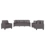 3-teilige Sofagarnitur aus grauem Kunstleder mit Kissen von vidaXL, Sofas - Ref: Foro24-3201350, Preis: 725,12 €, Rabatt: %