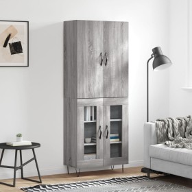 Aparador alto madera contrachapada gris sonoma 69,5x34x180 cm de vidaXL, Aparadores - Ref: Foro24-3198071, Precio: 150,99 €, ...