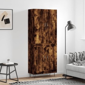 Aparador alto madera contrachapada roble ahumado 69,5x34x180 cm de vidaXL, Aparadores - Ref: Foro24-3198078, Precio: 151,99 €...