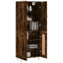 Aparador alto madera contrachapada roble ahumado 69,5x34x180 cm de vidaXL, Aparadores - Ref: Foro24-3198078, Precio: 152,11 €...