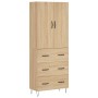 Aparador alto madera contrachapada color roble 69,5x34x180 cm de vidaXL, Aparadores - Ref: Foro24-3198084, Precio: 166,99 €, ...