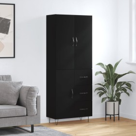 Tall black plywood sideboard 69.5x34x180 cm by vidaXL, Sideboards - Ref: Foro24-3198090, Price: 169,99 €, Discount: %