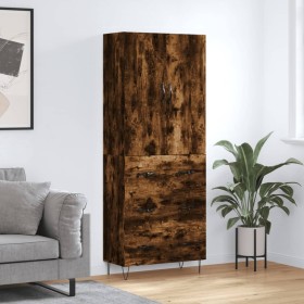 Aparador alto madera contrachapada roble ahumado 69,5x34x180 cm de vidaXL, Aparadores - Ref: Foro24-3198086, Precio: 168,99 €...