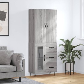 Aparador alto madera contrachapada gris sonoma 69,5x34x180 cm de vidaXL, Aparadores - Ref: Foro24-3198103, Precio: 164,99 €, ...