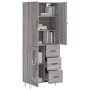 Aparador alto madera contrachapada gris sonoma 69,5x34x180 cm de vidaXL, Aparadores - Ref: Foro24-3198103, Precio: 166,24 €, ...