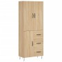 Aparador alto madera contrachapada color roble 69,5x34x180 cm de vidaXL, Aparadores - Ref: Foro24-3198092, Precio: 166,99 €, ...