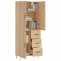 Aparador alto madera contrachapada color roble 69,5x34x180 cm de vidaXL, Aparadores - Ref: Foro24-3198092, Precio: 166,99 €, ...